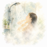 89. 浴びます［シャワーを〜］ — mandi dengan shower