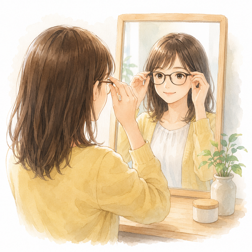 103. かけます［眼鏡を〜］ — memakai kacamata.png