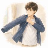 106. 着ます — memakai pakaian