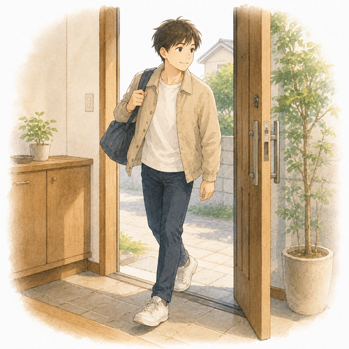 116. 出かけます — pergi keluar, berangkat.png