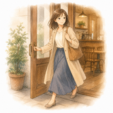 119. 出ます［喫茶店を〜］ — keluar dari kedai kopi