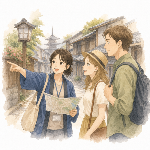 131. 案内します — mengantarkan, memandu.png