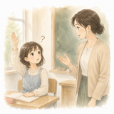 34. 聞きます［先生に〜］ — bertanya kepada guru