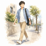 7. 歩きます — berjalan kaki