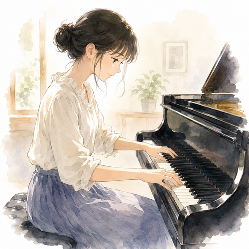 70. 弾きます — bermain alat musik petik atau piano.png