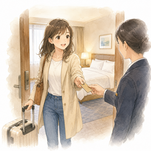 49. 泊まります［ホテルに〜］ — menginap di hotel.png