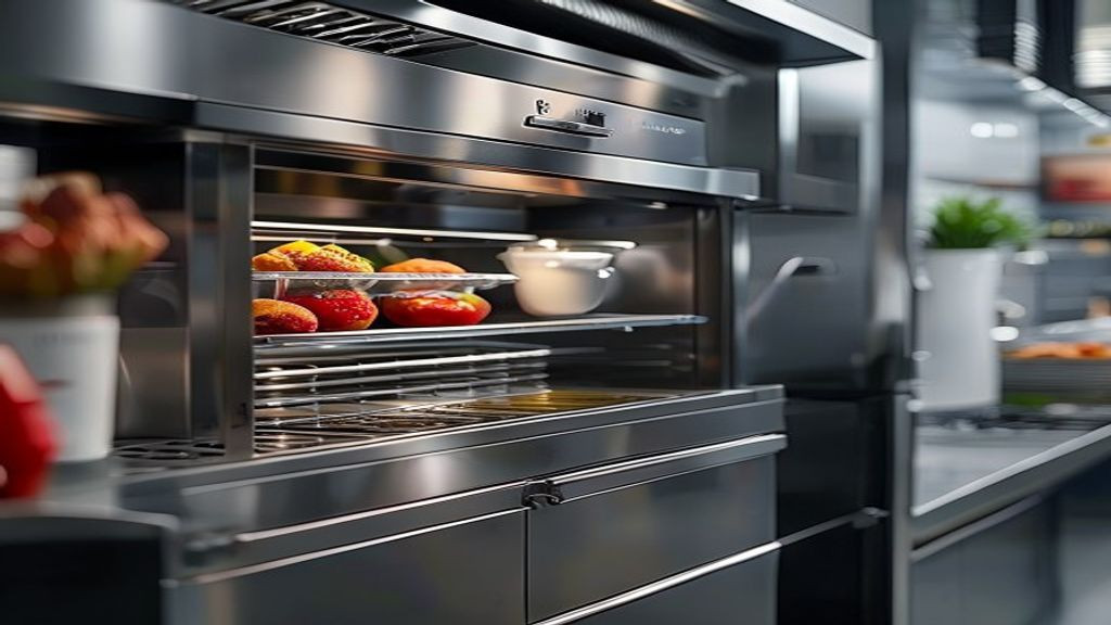 Clean chef base refrigerator 48 installed in a professional kitchen line