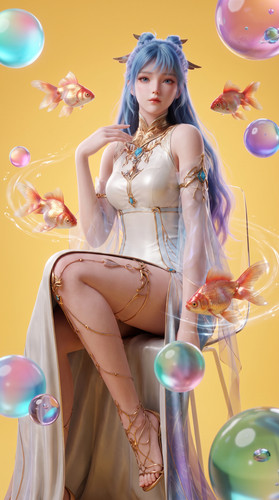 Woman sitting with goldfish 2K 202607251606.jpg