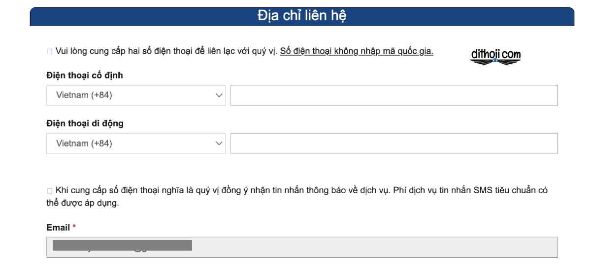 Kinh nghiệm xin Visa du lịch Mỹ 21 thông tin liên hệ
