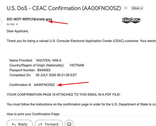 Kinh nghiệm xin Visa du lịch Mỹ 18 email visa Mỹ
