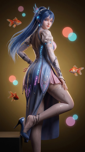 Blue haired fairy character poster 2K 202607261321.jpg