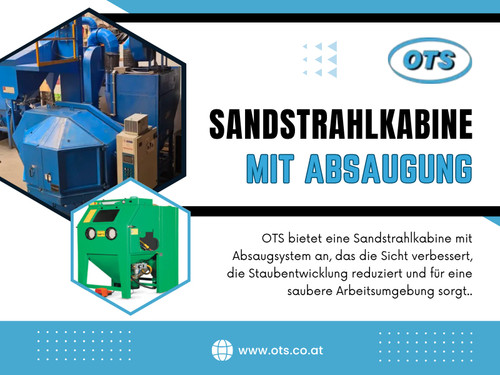 Große Industrieprojekte stellen hohe Anforderungen an Präzision, Effizienz und eine gleichbleibende Oberflächenqualität. Je größer die Bauteile werden, desto wichtiger ist eine Arbeitsumgebung, die ausreichend Platz bietet und gleichzeitig kontrollierte Strahlprozesse ermöglicht. Genau deshalb gewinnt die Sandstrahlkabine groß in modernen Produktionsbetrieben zunehmend an Bedeutung.

Für weitere Informationen: https://www.ots.co.at/strahlkabinen/

Adresse: Tullner Straße 21, Langenrohr,3442, Österreich

Telefon: +4322727233333

Lesen Sie unsere Blog:
https://otssandstrahlsysteme.wordpress.com
https://otssandstrahlsysteme.mystrikingly.com/
https://otssandstrahlsysteme.medium.com

Weitere Links:
https://biolinky.co/otssandstrahlsysteme
https://allmyfaves.com/otssandstrahlsysteme
https://magic.ly/otssandstrahlsysteme
https://www.behance.net/otssandstrahlsysteme
