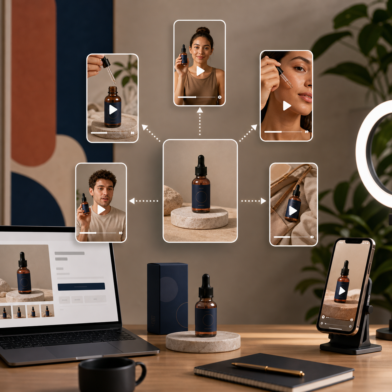 Creative testing board for UGC video hooks