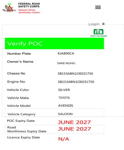 VERIFY POC FRSC KJA890CA.png