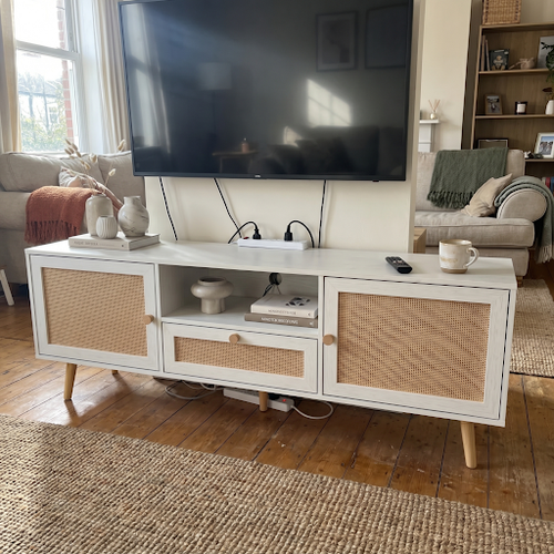 Compact Lounge Setup Image Save: Rattan White TV Unit.png