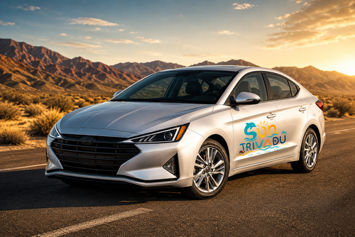 Premium private sedan vehicle on coastal road
