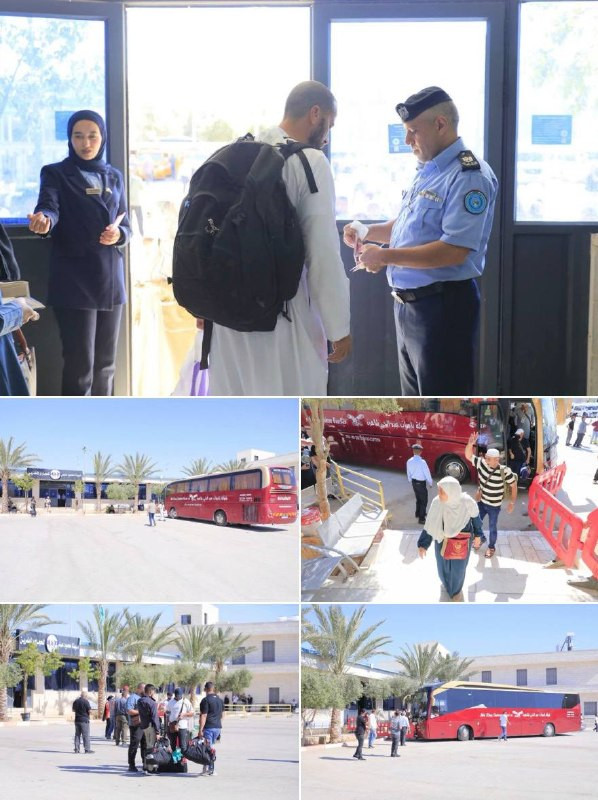 صور | من استقبال الدفعة الأخيرة من حجاج بيت الله الحرام العائدين إلى أرض الوطن بعد أداء مناسك الحج، في مدينة محمود عباس للحجاج والمعتمرين.

وسط إجراءا...