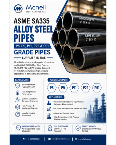 ASME SA335 P5, P9, P11, P22 & P91 Alloy Steel Pipes in UAE | Mcneil Alloys.png
