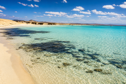 Snorkelers swimming in shallow coastal reef