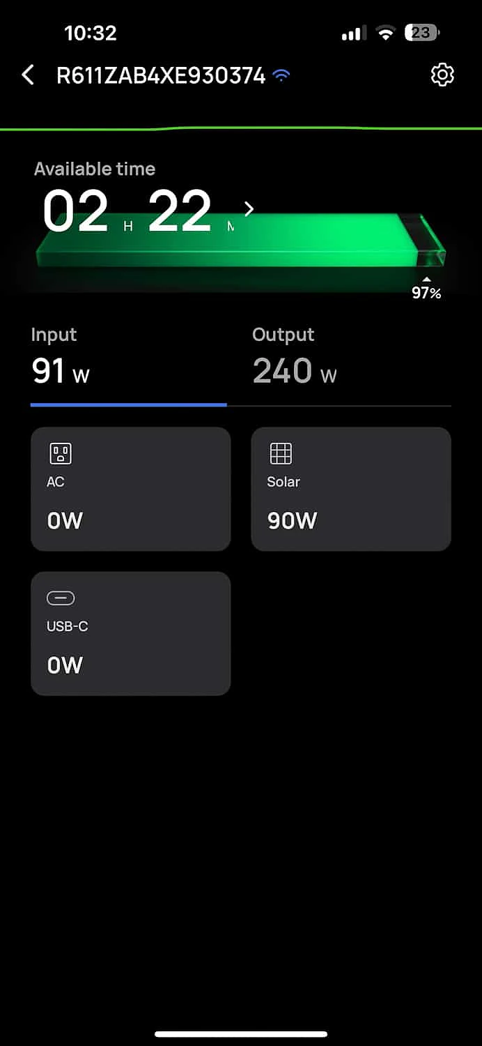 EcoFlow 160W Solar Panel app