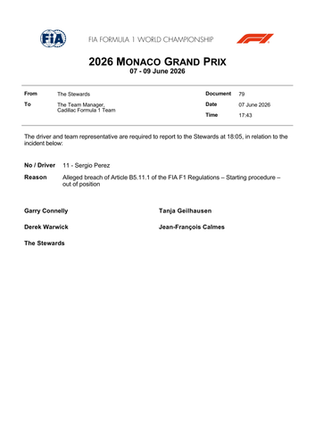 [Monaco GP]Doc 79 Summons Car 11 Alleged starting procedure page 1.png