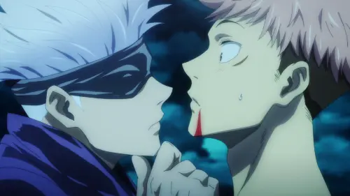 Gojo examines Yuji %28Anime%29.webp