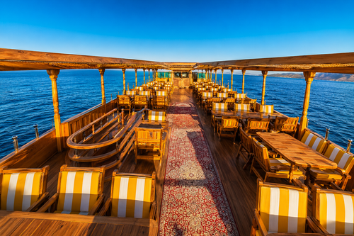 Sumptuous freshly prepared on-board seafood buffet