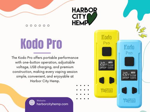 Looking after the Kodo pro doesn’t require special tools or technical knowledge. Regular cleaning, proper charging, careful storage, and mindful daily use are usually enough to keep the device performing reliably over the long term.

For more info visit here: https://harborcityhemp.com/product/yocan-kodo-pro

Contact: Harbor City Hemp
Address: 186 Specialty Pt, Sanford, FL 32771
Phone: 619-639-4386

Read Our Blogs:
https://harborcityhemp.jimdofree.com/delta-9-thc-chocolate/
https://6a4f4595d8109.site123.me/blog/delta-8-thc-distillate
https://sites.google.com/view/harborcityhemp/thc-hard-candy

More Links:
https://joy.bio/harborcity
https://www.blurb.com/user/harborcity
https://vimeo.com/harborcityhemp