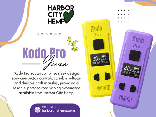 One feature many users appreciate about the Kodo pro yocan is adjustable voltage. Different cartridges often perform best at different voltage settings. Rather than immediately selecting the highest setting, begin with a lower level and increase gradually if needed.

For more info visit here: https://harborcityhemp.com/product/yocan-kodo-pro

Contact: Harbor City Hemp
Address: 186 Specialty Pt, Sanford, FL 32771
Phone: 619-639-4386

Read Our Blogs:
https://harborcityhempcbd.wordpress.com/
https://harborcityhemp.blogspot.com
https://harborcityhemp.wixsite.com/harborcityhemp

More Links:
https://linkfly.to/harborcityhemp
https://disqus.com/by/harborcityhemp/about/
https://www.pinterest.com/harborcityhemp/