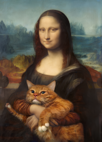 Мона Лиза с котом арт (10).png