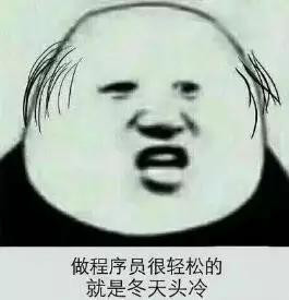 程序员系列表情：做程序员很轻松的，就是冬天头冷