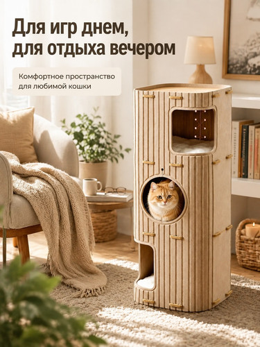domik dlya koshek 3 yarusa naturalnyy 8.jpg