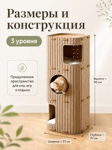 domik dlya koshek 3 yarusa naturalnyy 2.jpg