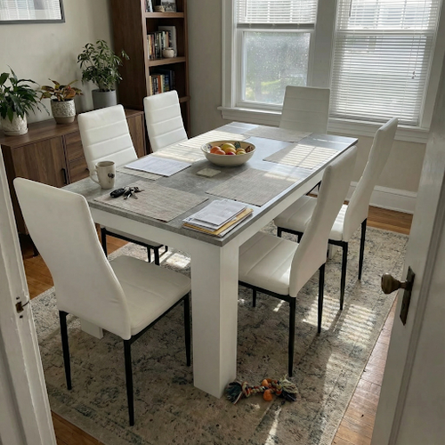 Reliable 6 seater dining table and chairs for family meals.png