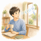 4. 聞こえます（きこえます）［音が～］— bunyi terdengar