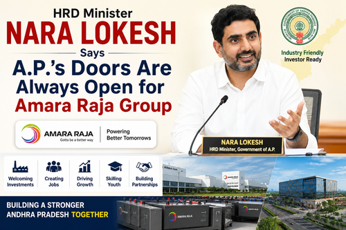 HRD Minister Nara Lokesh Says A.P.’s Doors Are Always Open for Amara Raja Group.png
