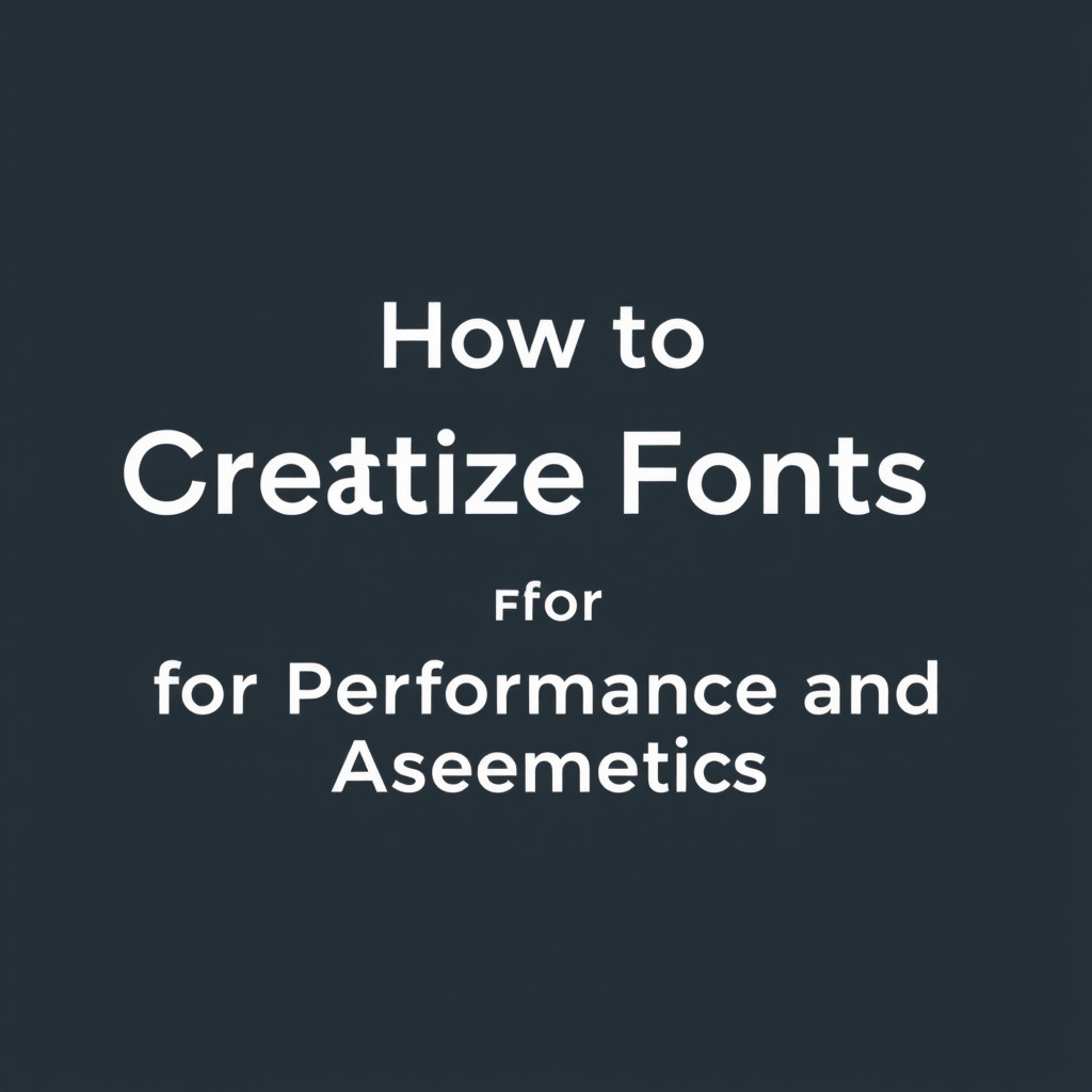 Optimizing Fonts: A Key to Enhanced Web Performance and Striking Aesthetics