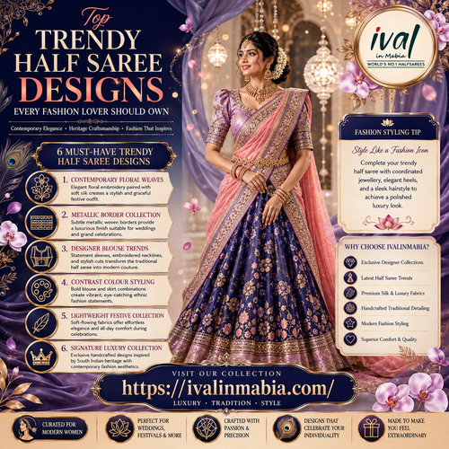 Explore Elegant Trendy Half Saree Designs for Every Occasion.2
