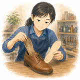 4. 中敷き交換（なかじきこうかん）— mengganti alas dalam sepatu