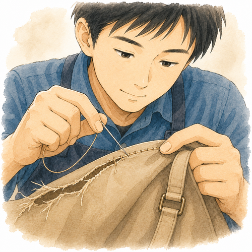8. ほつれ・縫い目の修理（ほつれ・ぬいめのしゅうり）— memperbaiki benang atau jahitan yang lepas.png