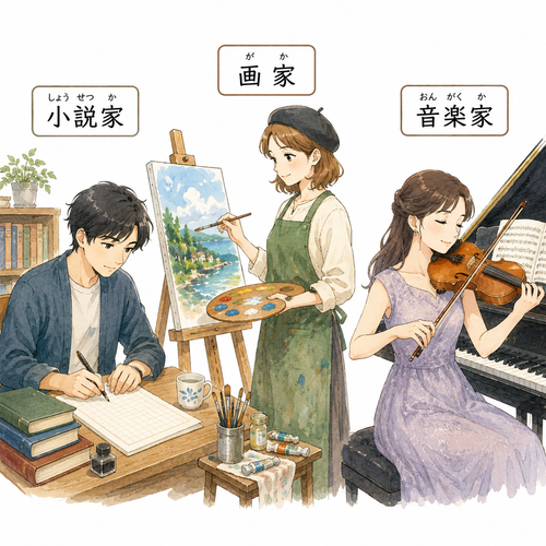31. ～家（～か）— akhiran untuk orang atau ahli dalam bidang tertentu.png