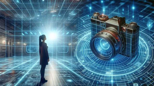 AI's crystal ball: Predicting future camera features in 2034. Two images are made by Bing AI.