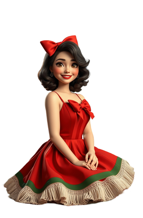 Flux Schnell a highly detailed 4K 3D render of a vibrant woman 1