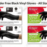 Annie Vinyl Gloves 50 Count (Black)