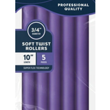 Annie Soft Twist Rollers 10%22 Length 3:4%22 Diameter Purple 5 Count #1210