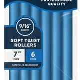 Annie Soft Twist Rollers 7%22 Length 9:16%22 Diameter Blue 6 Count #1202