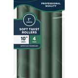 Annie Soft Twist Rollers 10%22 Length 1%22 Diameter Green 4 Count #1215