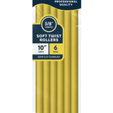 Annie Soft Twist Rollers 10%22 Length 3:8%22 Diameter Yellow 6 Count #1212