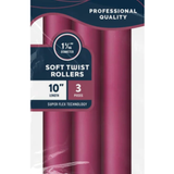 Annie Soft Twist Rollers 10%22 Length 1 3:16%22 Diameter Red 3 Count #1216