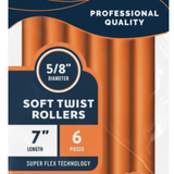Annie Soft Twist Rollers 7%22 Length 5:8%22 Diameter Orange 6 Count #1203